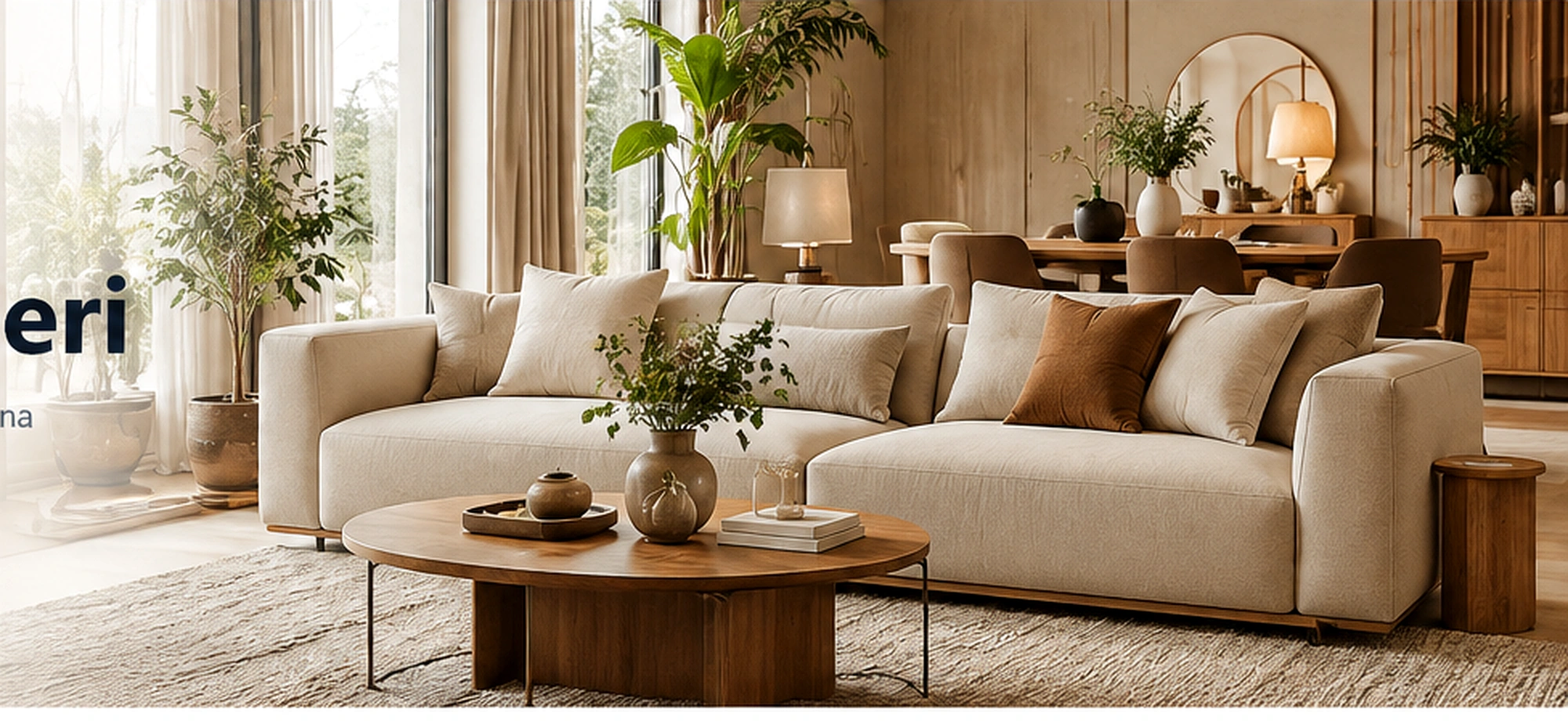 Modern salon ve yemek alanı mobilyaları